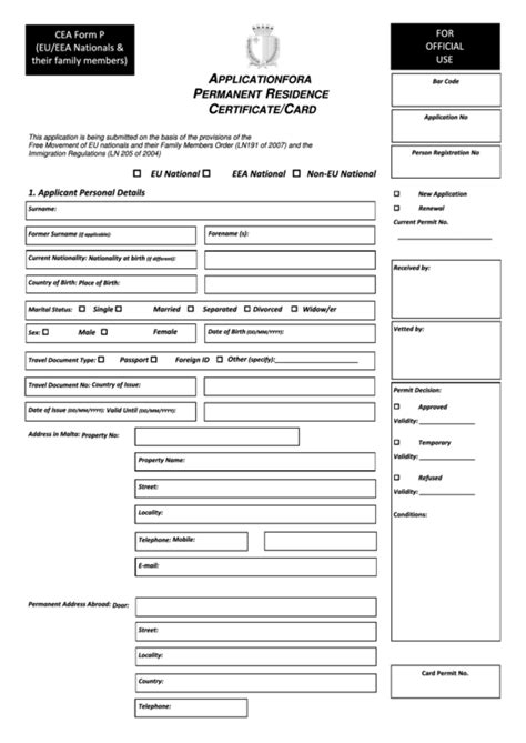 malta id card application form.